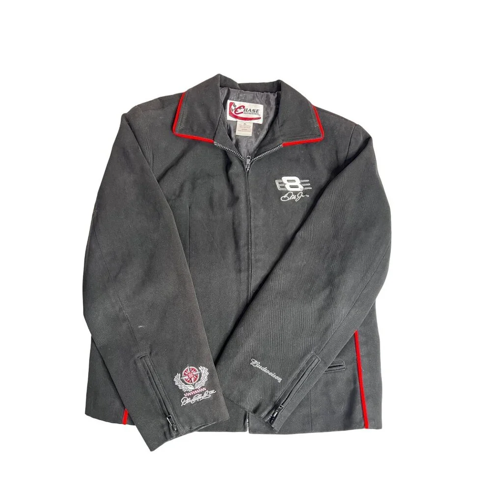 Chase Authentic's NASCAR Dale Earnhardt Jr women's XL Black Zip Up Embroidered‎
